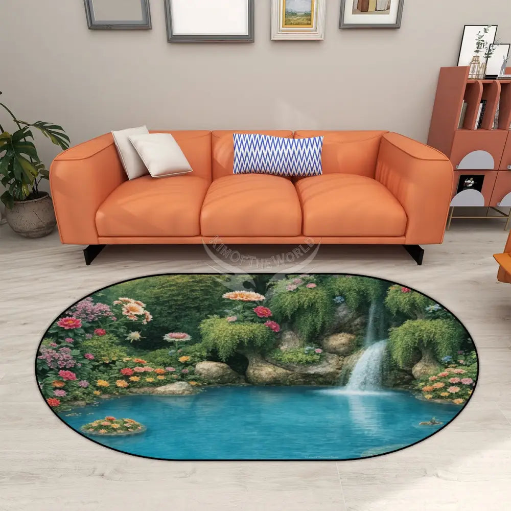 Floral Lake Multiple Sizes Oval Area Rug 60’’x36’’ Rugs & Mats