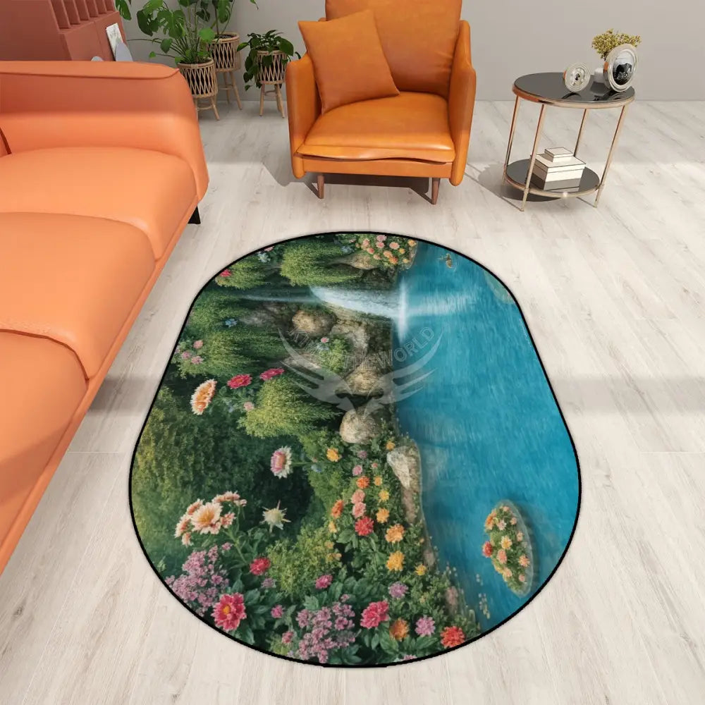 Floral Lake Multiple Sizes Oval Area Rug Rugs & Mats