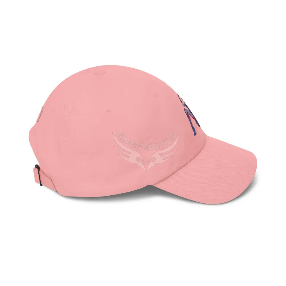 Floral Pin-Up Dad Cap — Retro Pinup Silhouette Embroidered Baseball Hat Hats