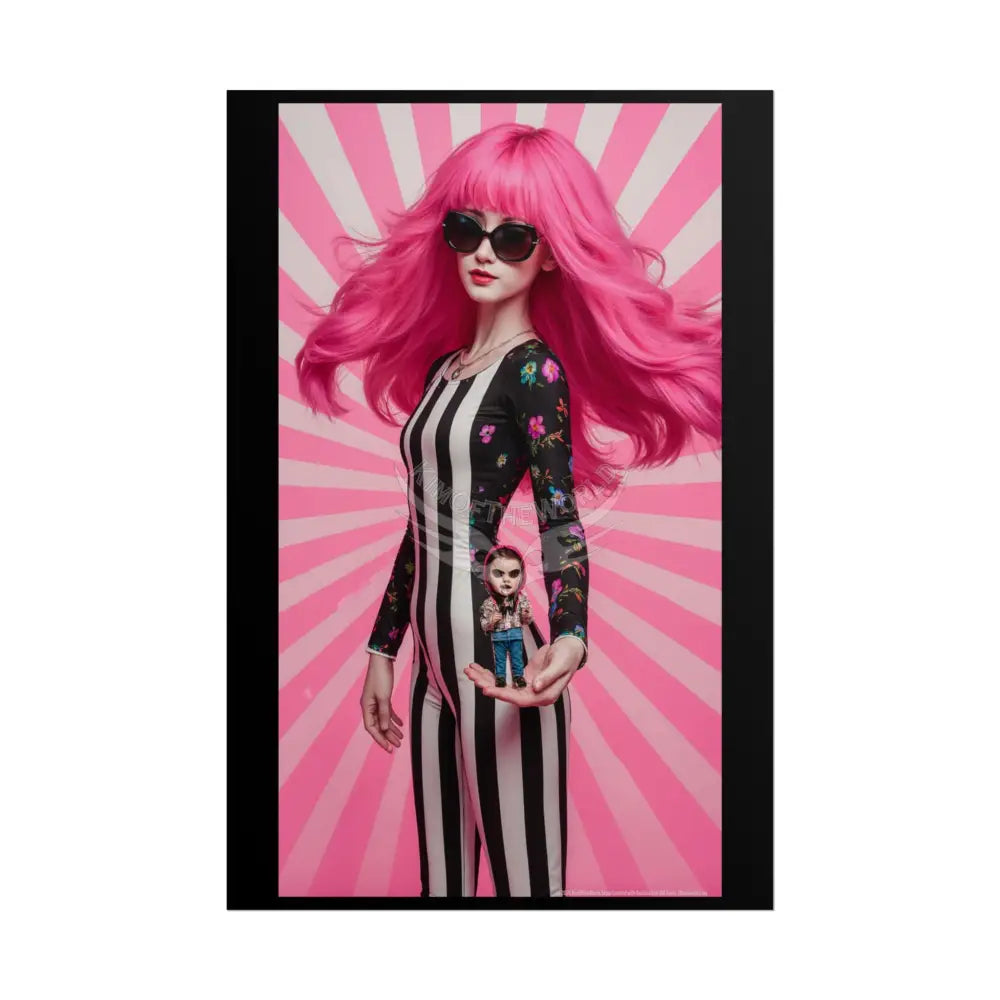 Floral Rainbow Giant Tall Girl Wonderland Surreal Fantasy Portal Poster — Dreamscape Rolled Art Print 20″ x 30″