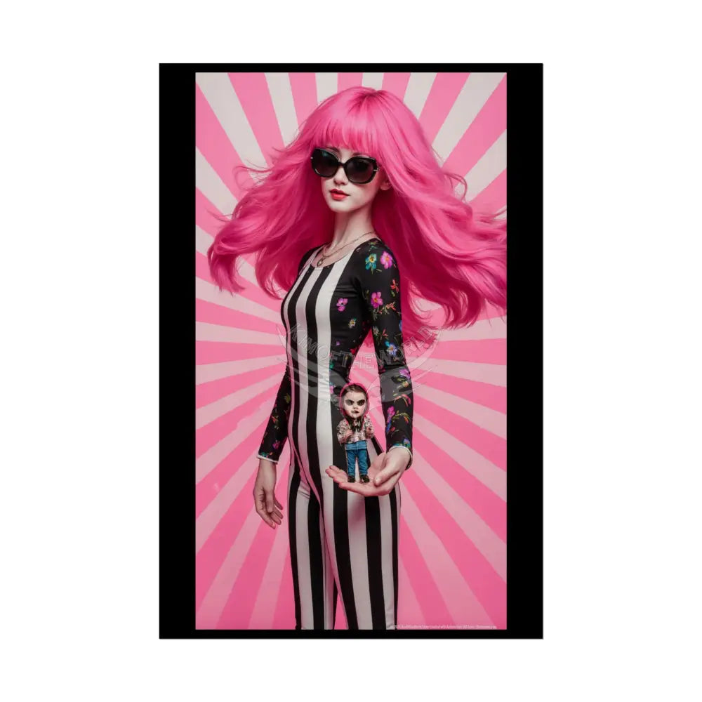 Floral Rainbow Giant Tall Girl Wonderland Surreal Fantasy Portal Poster — Dreamscape Rolled Art Print 20″ x 30″