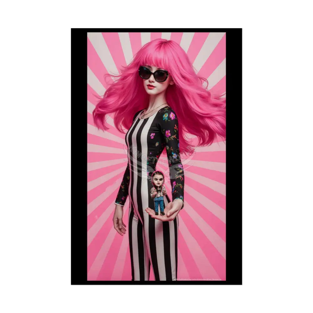 Floral Rainbow Giant Tall Girl Wonderland Surreal Fantasy Portal Poster — Dreamscape Rolled Art Print 24’’ x 36’’