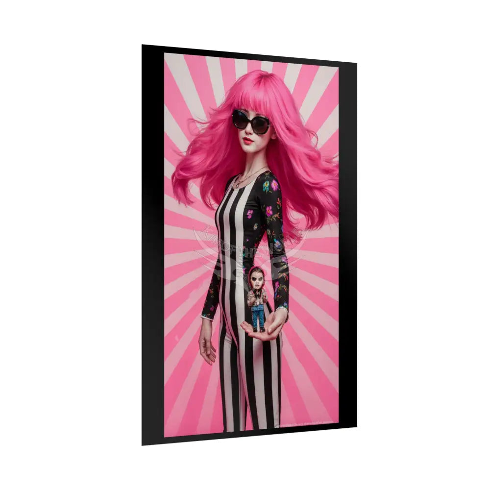 Floral Rainbow Giant Tall Girl Wonderland Surreal Fantasy Portal Poster — Dreamscape Rolled Art Print Poster