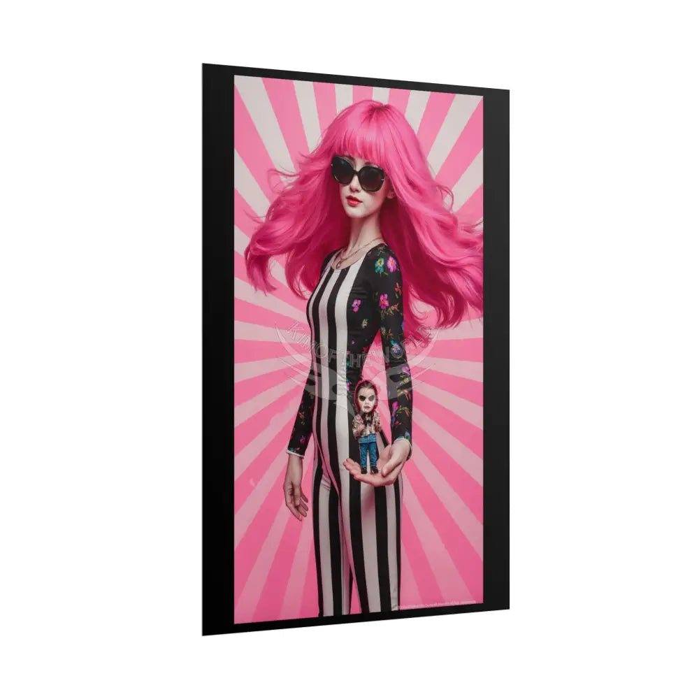 Floral Rainbow Giant Tall Girl Wonderland Surreal Fantasy Portal Poster — Dreamscape Rolled Art Print Poster