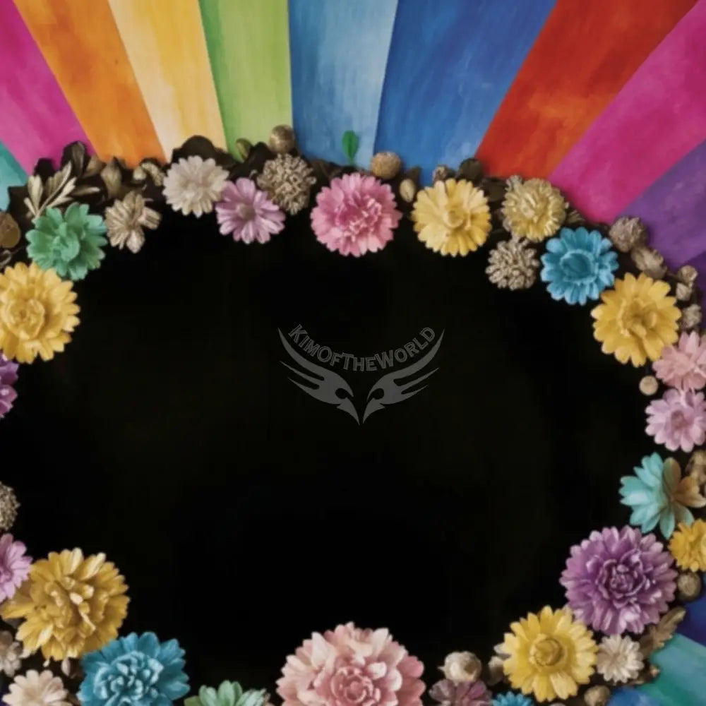 Floral Rainbow Unpasted Mural Wallpaper 144’’x100’’ - 144’’x100’’ - Wall Coverings