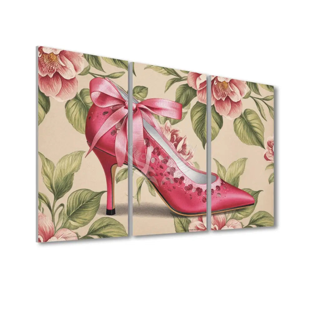 Floral Shoe Triple 3 Panels Sound Absorbing Wall Art 24’’x48’’x3 pcs Acoustic Panels