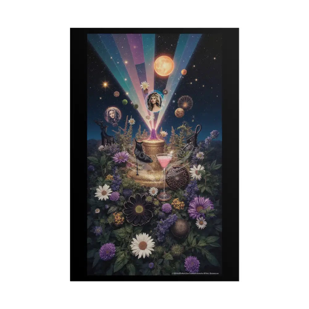 Floral Stacked Layer Poster — Rolled Posters with Layered Charm 20″ x 30″ (Vertical) / Matte Poster