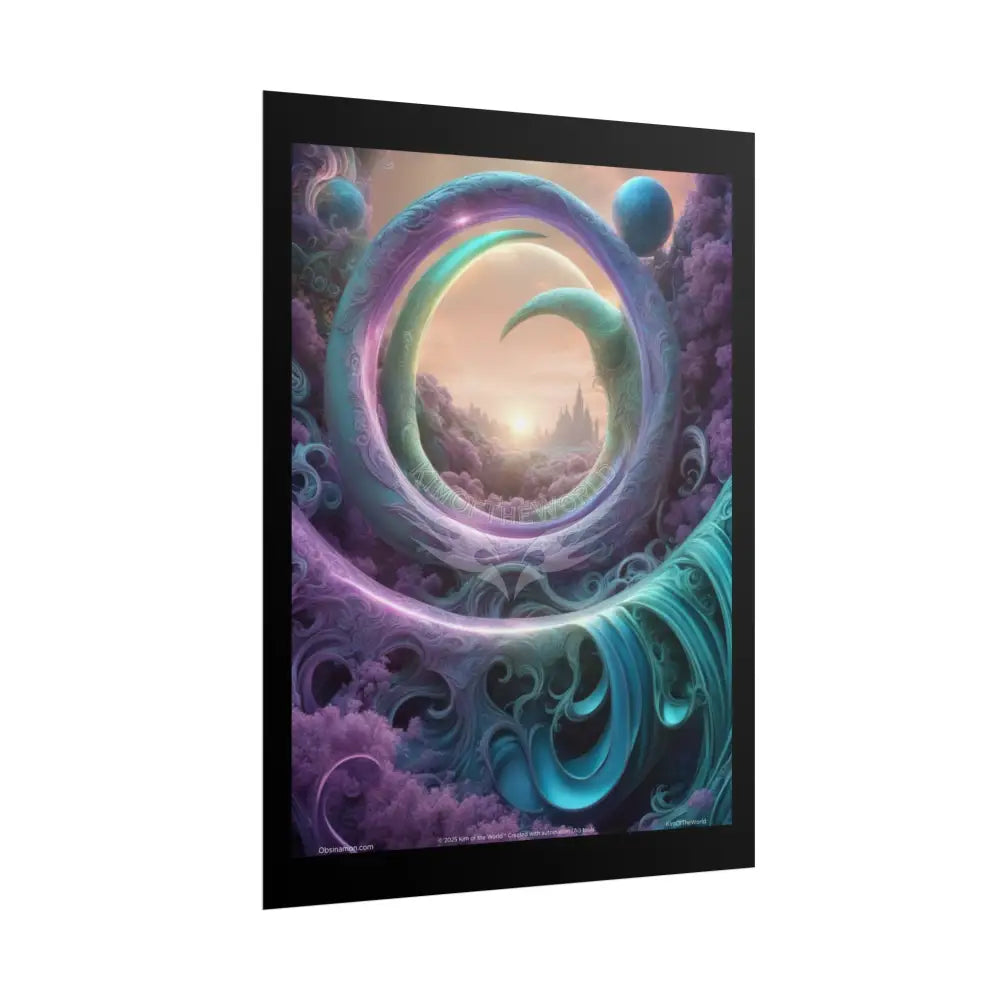 Fractal Dimension Vibrant 3D Spheres & Passageways to other Worldly Dimensions - Rolled Poster Poster