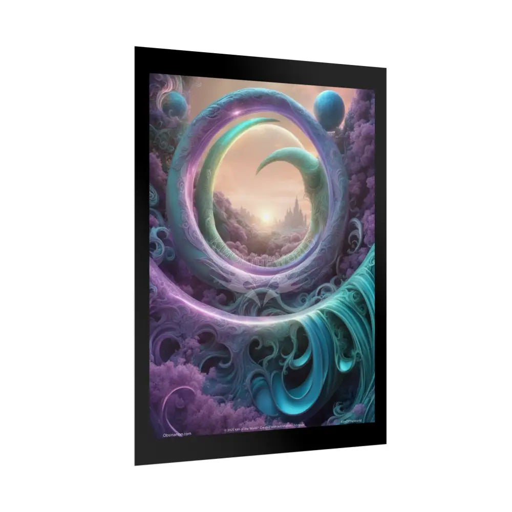 Fractal Dimension Vibrant 3D Spheres & Passageways to other Worldly Dimensions - Rolled Poster Poster