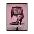 French Lampshade & Stiletto Lace Heel Nightshade Design 18″ x 24″ (Vertical) / Semi Glossy Poster
