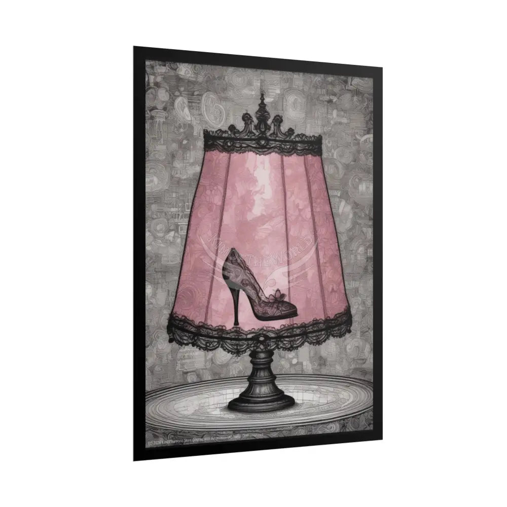 French Lampshade & Stiletto Lace Heel Nightshade Design Poster