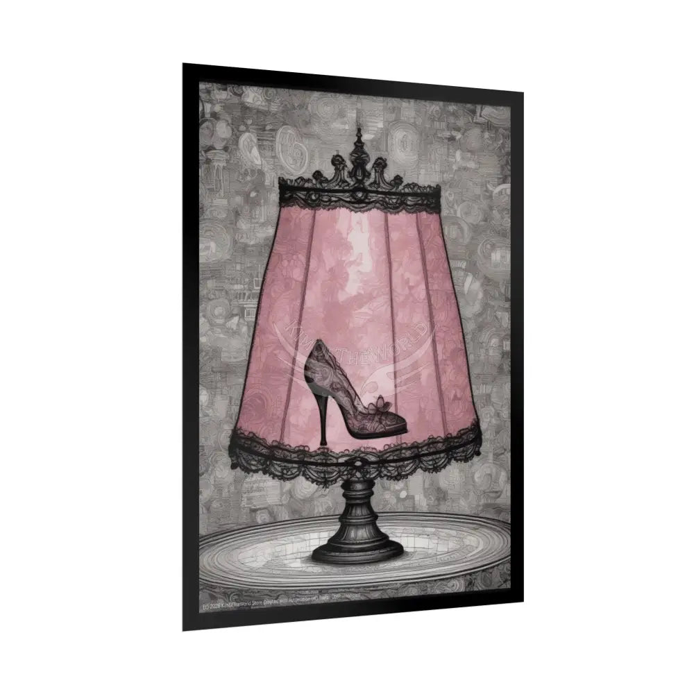 French Lampshade & Stiletto Lace Heel Nightshade Design Poster