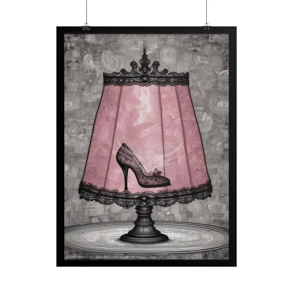 French Lampshade & Stiletto Lace Heel Nightshade Design Poster