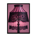 French Lampshade & Stiletto Lace Heel Nightshade Fuchsia Pink & Black Design 18″ x 24″ (Vertical) / Semi Glossy Poster