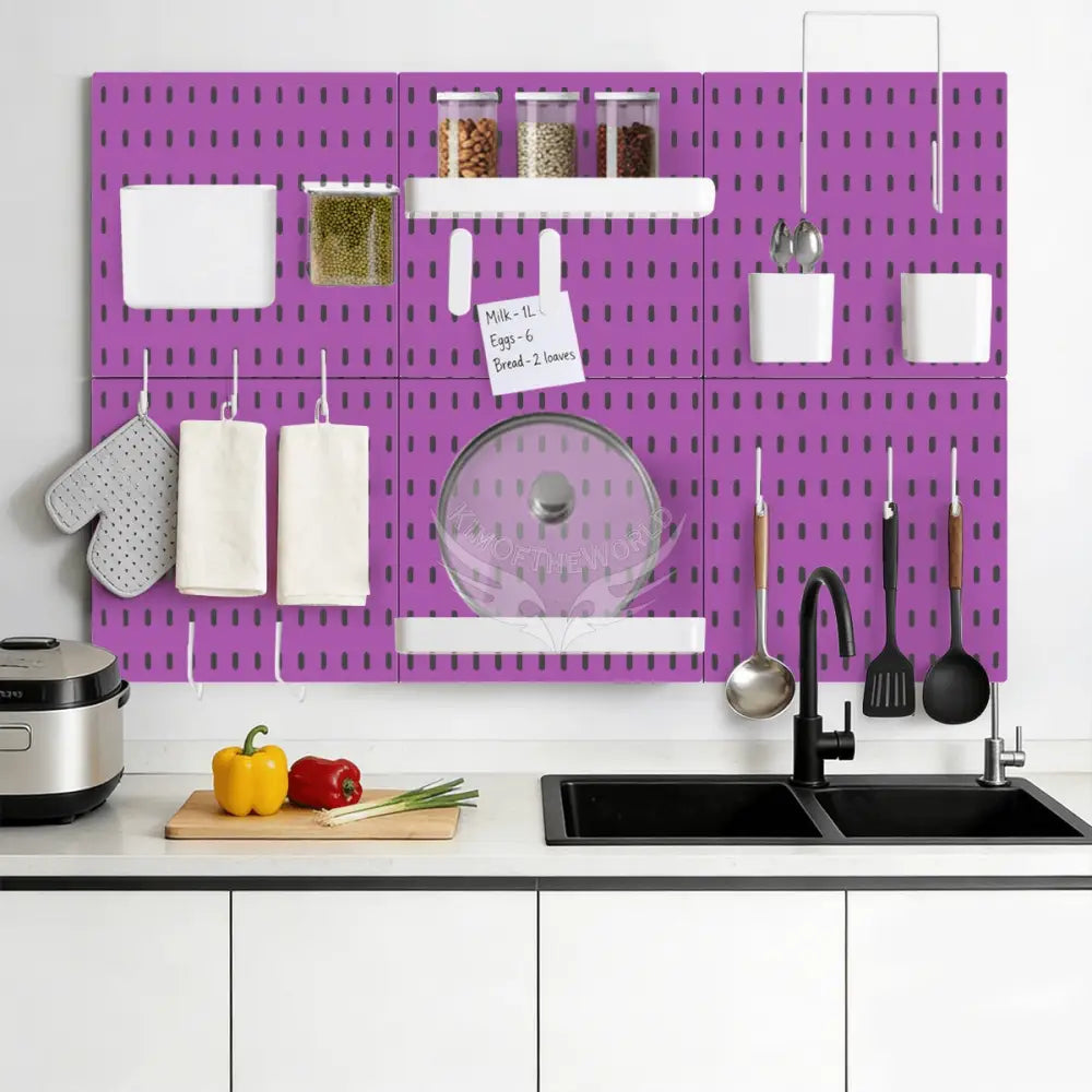 Fuchsia Pegboard Tool and Craft Organizer Peg 6 PCS Pegboard Kit 11’’x11’’x6pcs Home Accessories