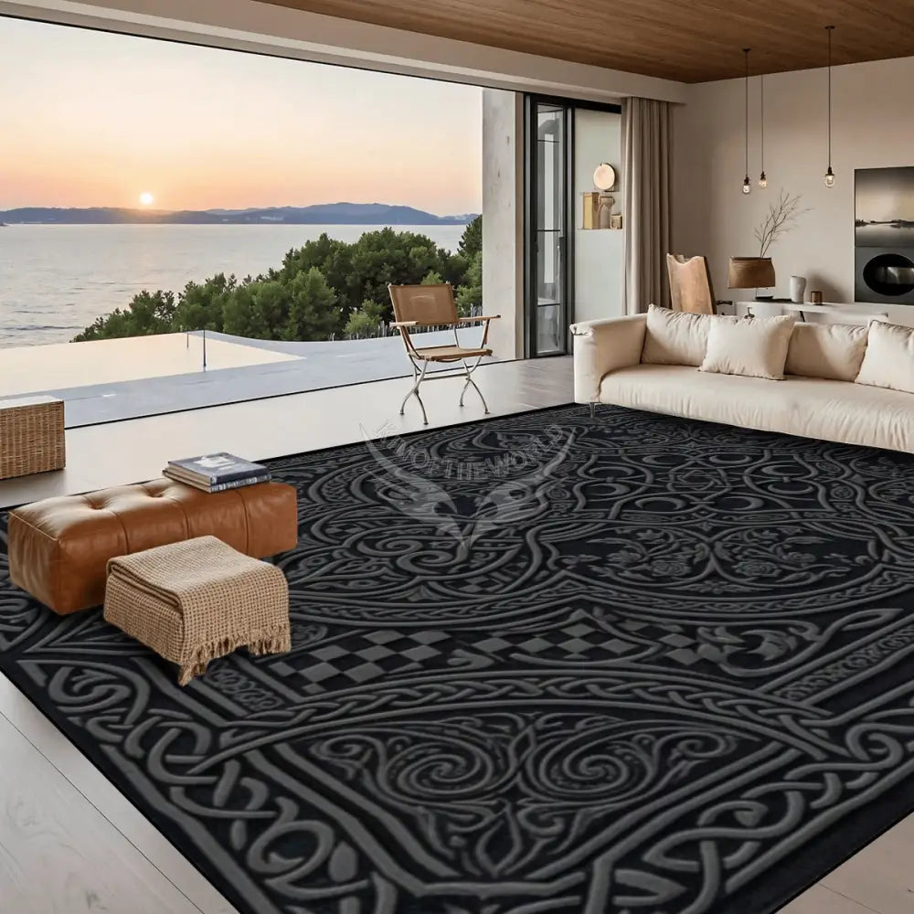 Full Metal Celtic Design 10 ft x 8 ft Large Area Rug Floor Carpet 120’’x96’’ Rugs & Mats