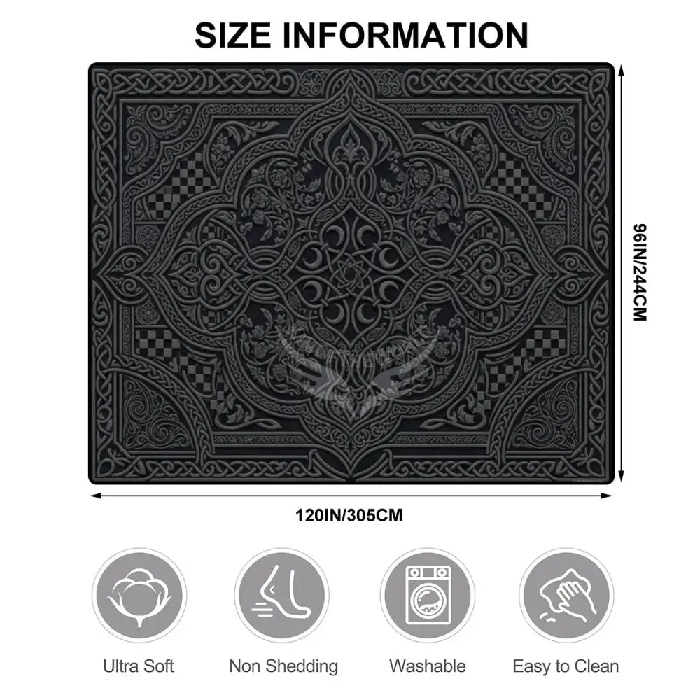 Full Metal Celtic Design 10 ft x 8 ft Large Area Rug Floor Carpet 120’’x96’’ Rugs & Mats