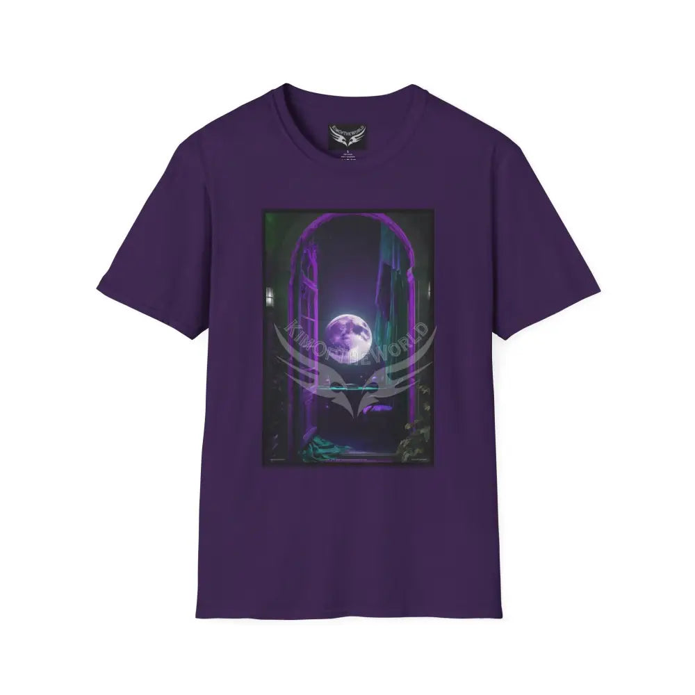 Full Moon Window 2 - Softstyle T-Shirt Purple / S T-Shirt