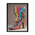 Funky 3D Llama High Heel Shoe - Clean Fetish Boot Feet Shoe High Heel Art Print Poster 18″ x 24″ (Vertical) / Semi