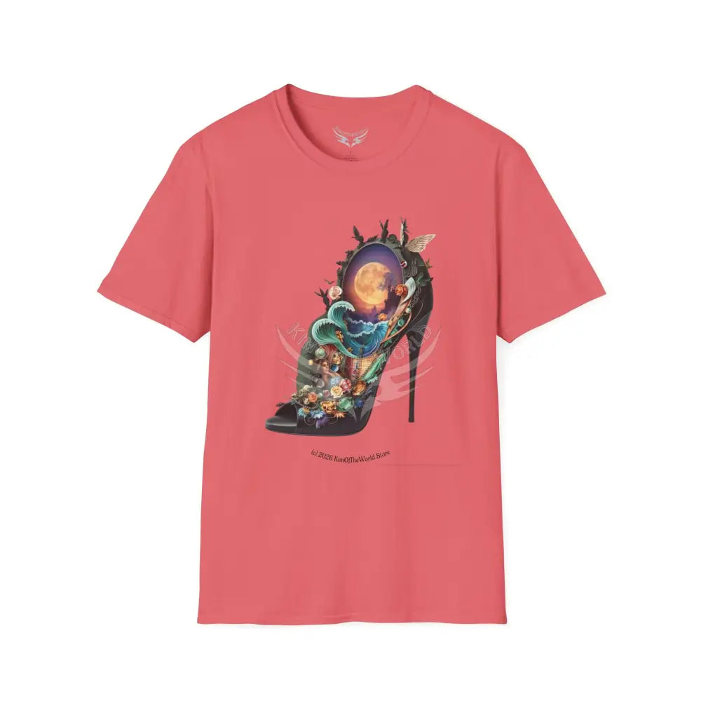 Funky 3D Stiletto III Tee - Softstyle T-Shirt Coral Silk / S T-Shirt