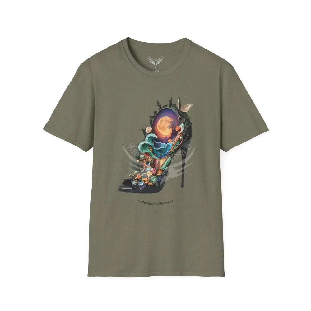 Funky 3D Stiletto III Tee - Softstyle T-Shirt Heather Military Green / S T-Shirt