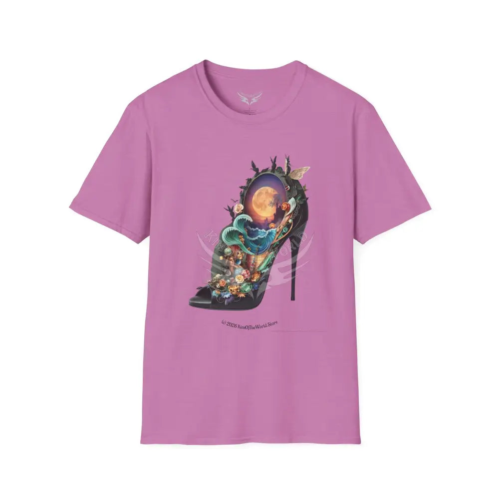 Funky 3D Stiletto III Tee - Softstyle T-Shirt Heather Radiant Orchid / S T-Shirt