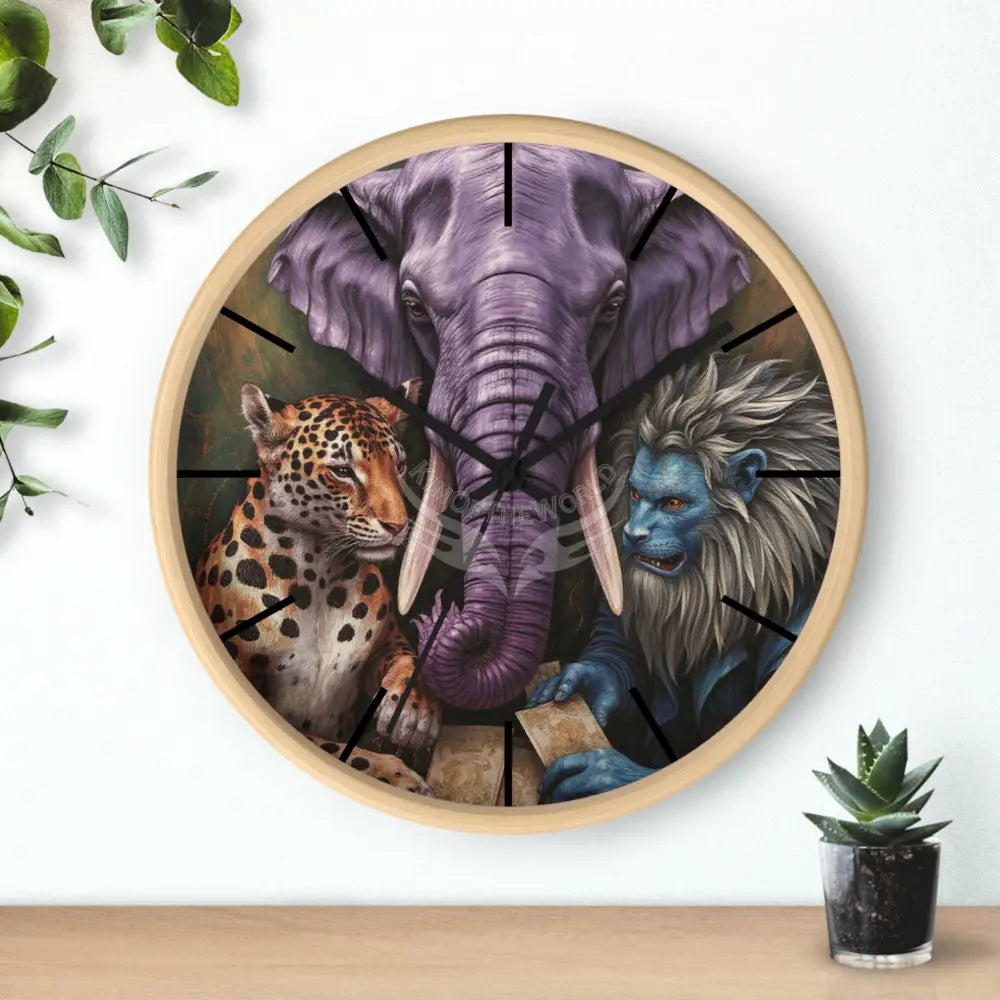 Funky Animal Poker Wall Clock — Colorful Creature Game Night Decor Home Decor
