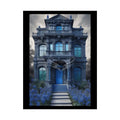 Funky Architecture: Blue Victorian House - Buildings Art Print - Rolled Poster 18″ x 24″ (Vertical) / Semi Glossy Poster