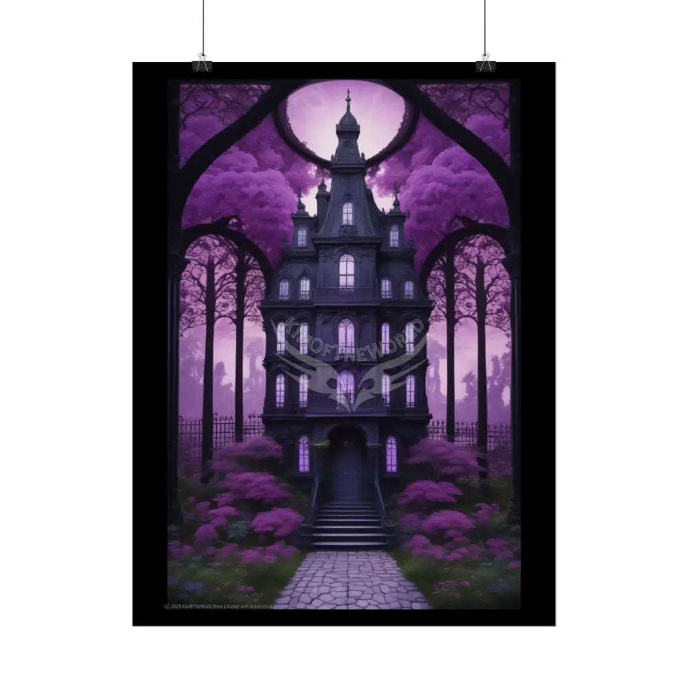 Funky Architecture: Purple Victorian House - Buildings Art Print - Rolled Poster Poster
