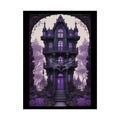 Funky Architecture: Purple Victorian House - Buildings Art Print - Rolled Poster 18″ x 24″ (Vertical) / Semi Glossy