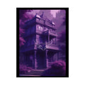 Funky Architecture: Purple Victorian House - Buildings Art Print - Rolled Poster 18″ x 24″ (Vertical) / Semi Glossy
