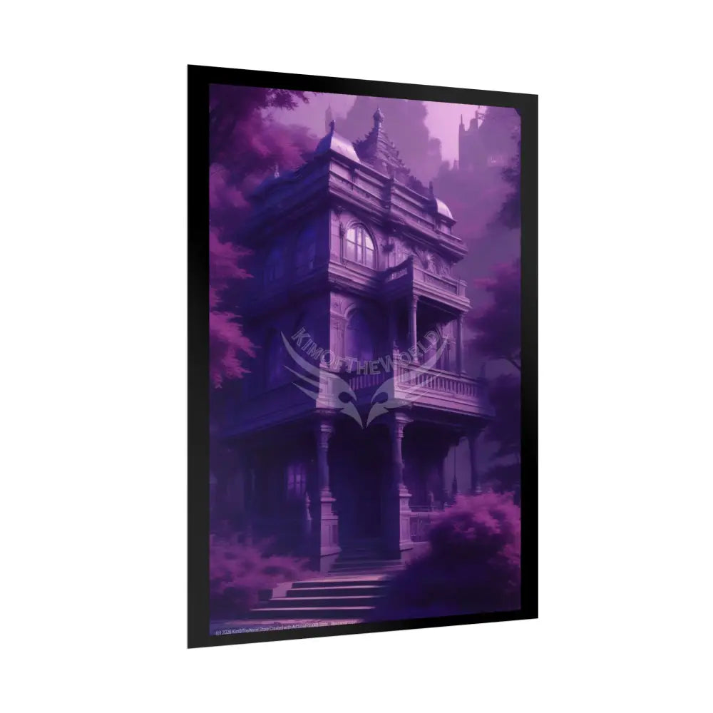 Funky Architecture: Purple Victorian House - Buildings Art Print - Rolled Poster Poster