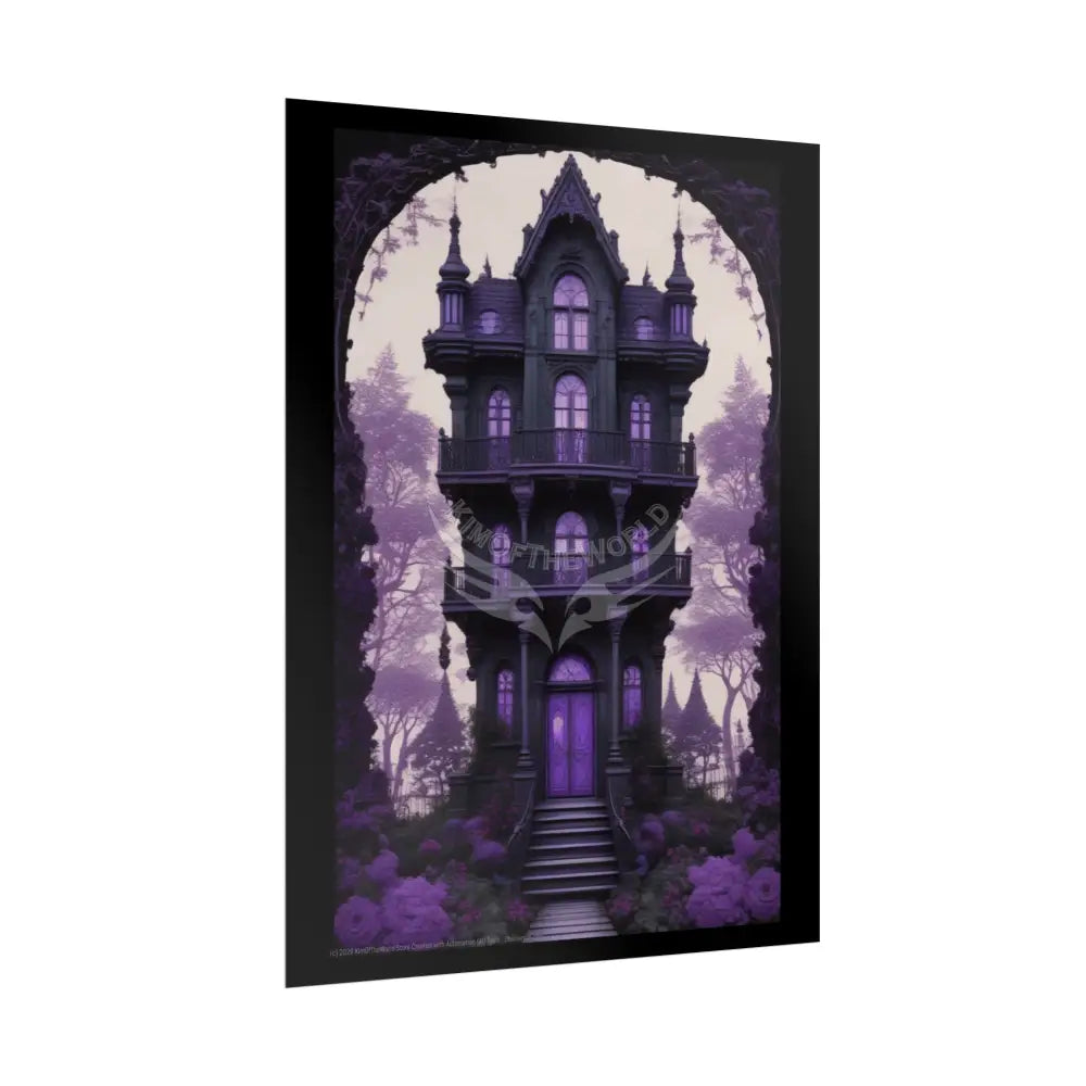 Funky Architecture: Purple Victorian House - Buildings Art Print - Rolled Poster Poster