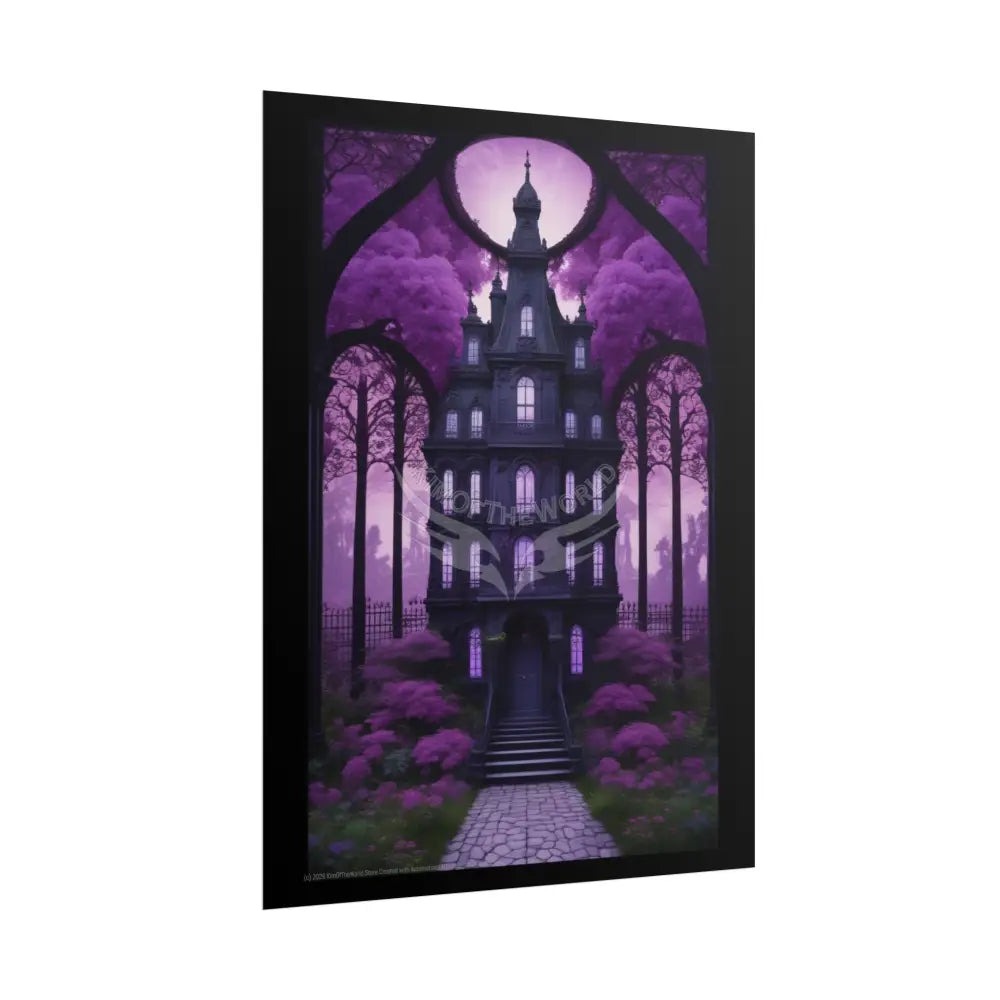 Funky Architecture: Purple Victorian House - Buildings Art Print - Rolled Poster Poster