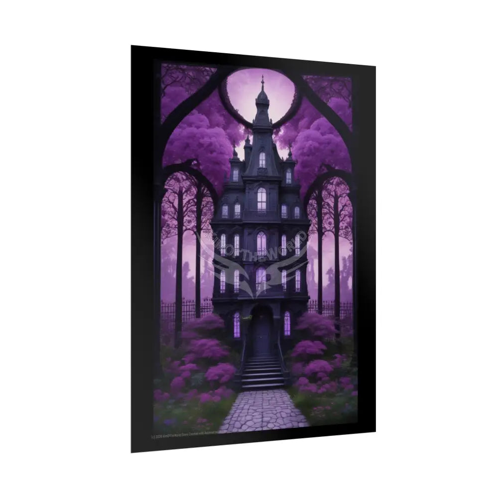 Funky Architecture: Purple Victorian House - Buildings Art Print - Rolled Poster Poster