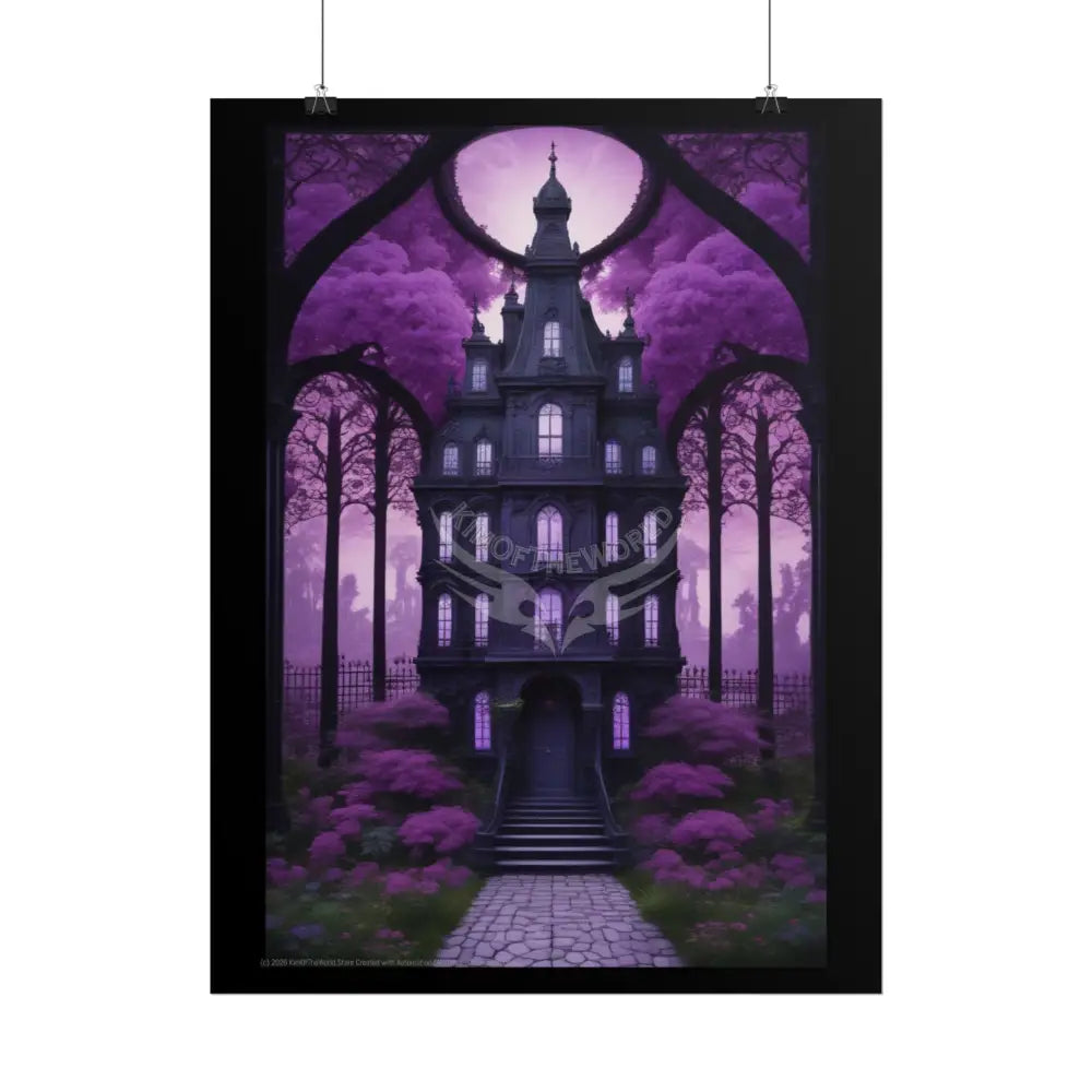 Funky Architecture: Purple Victorian House - Buildings Art Print - Rolled Poster Poster