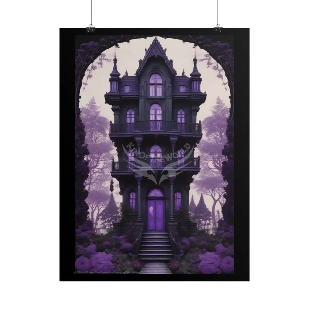 Funky Architecture: Purple Victorian House - Buildings Art Print - Rolled Poster Poster