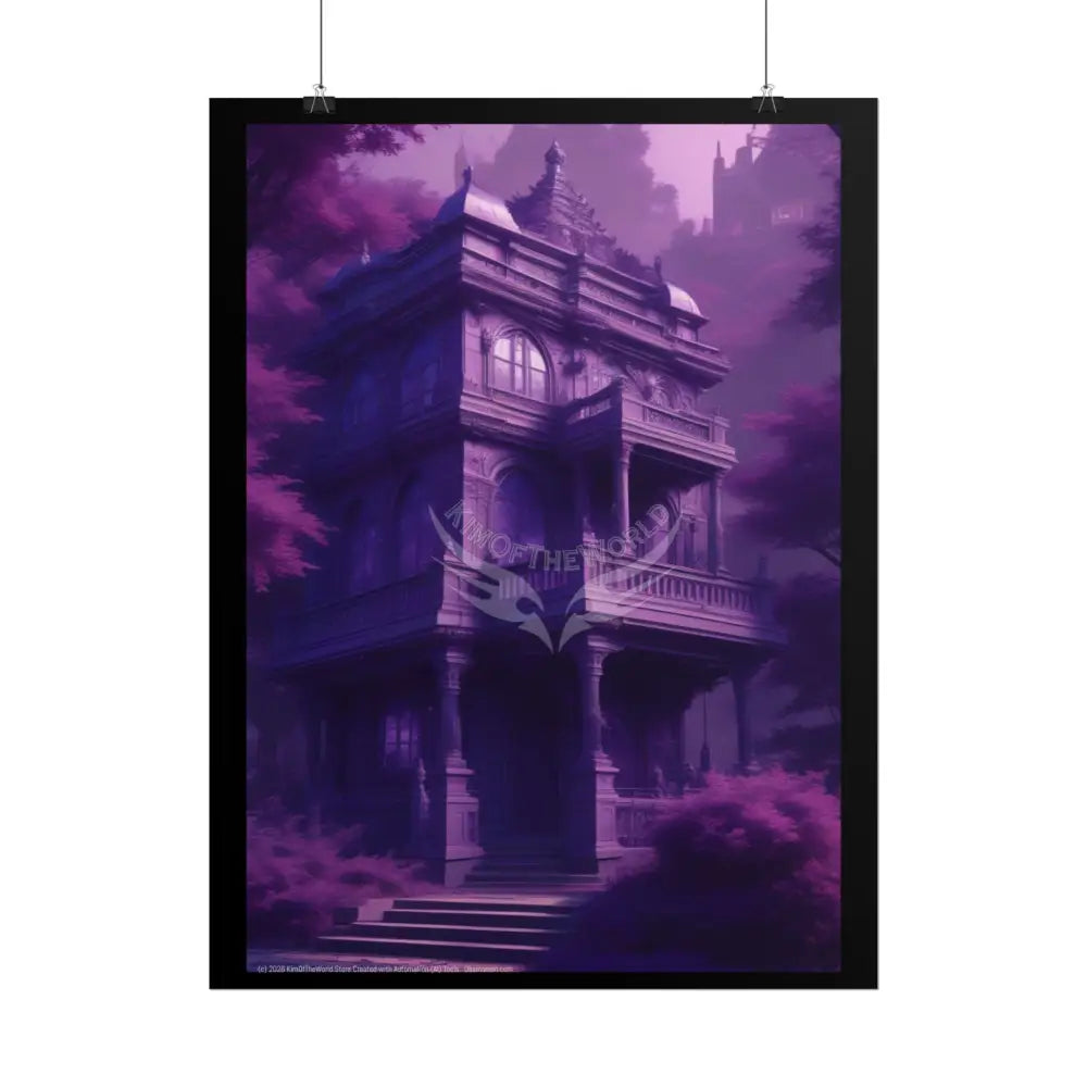 Funky Architecture: Purple Victorian House - Buildings Art Print - Rolled Poster Poster
