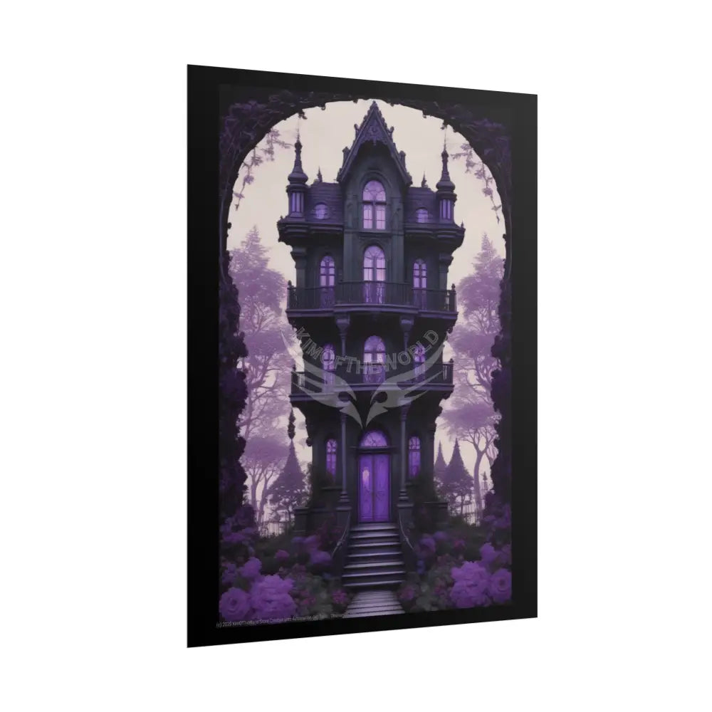 Funky Architecture: Purple Victorian House - Buildings Art Print - Rolled Poster Poster