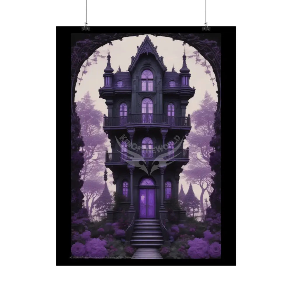 Funky Architecture: Purple Victorian House - Buildings Art Print - Rolled Poster Poster