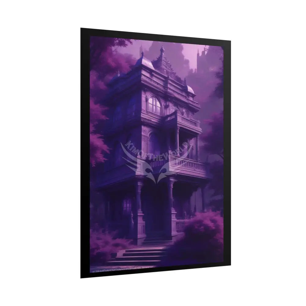 Funky Architecture: Purple Victorian House - Buildings Art Print - Rolled Poster Poster