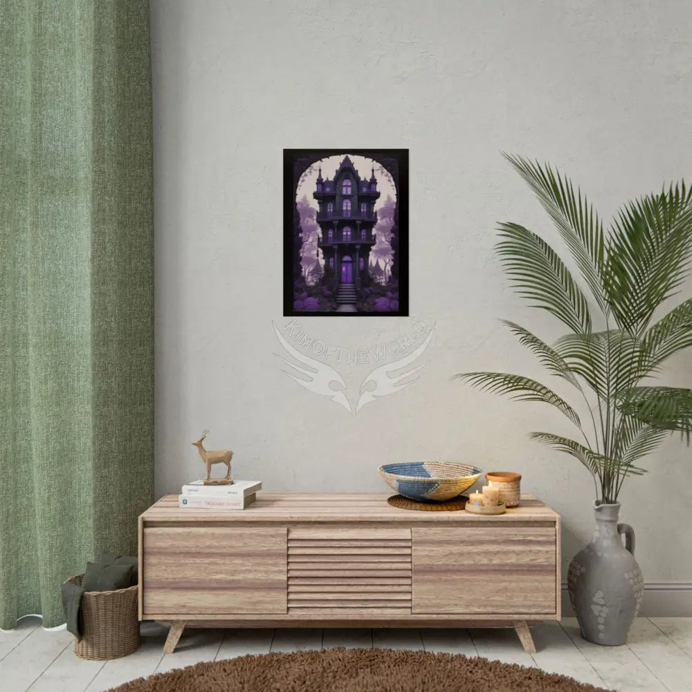 Funky Architecture: Purple Victorian House - Buildings Art Print - Rolled Poster Poster