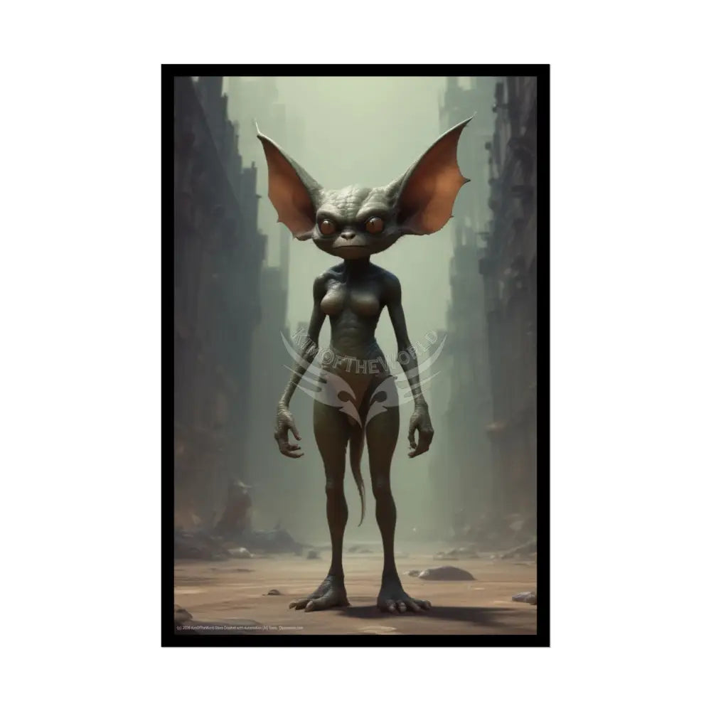 Funky Creeper Creature Sci Fi Horror Female Art Print - Rolled Poster 20″ x 30″ (Vertical) / Semi Glossy Poster