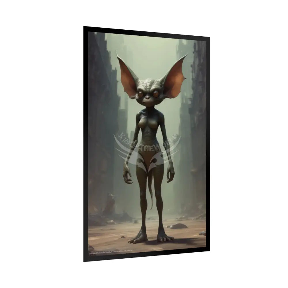 Funky Creeper Creature Sci Fi Horror Female Art Print - Rolled Poster Poster