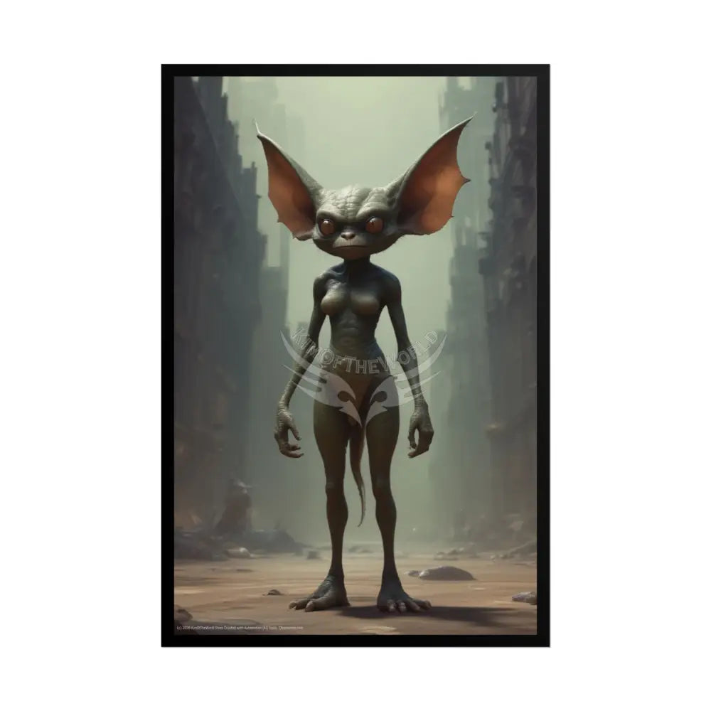 Funky Creeper Creature Sci Fi Horror Female Art Print - Rolled Poster 24’’ x 36’’ (Vertical) / Matte Poster