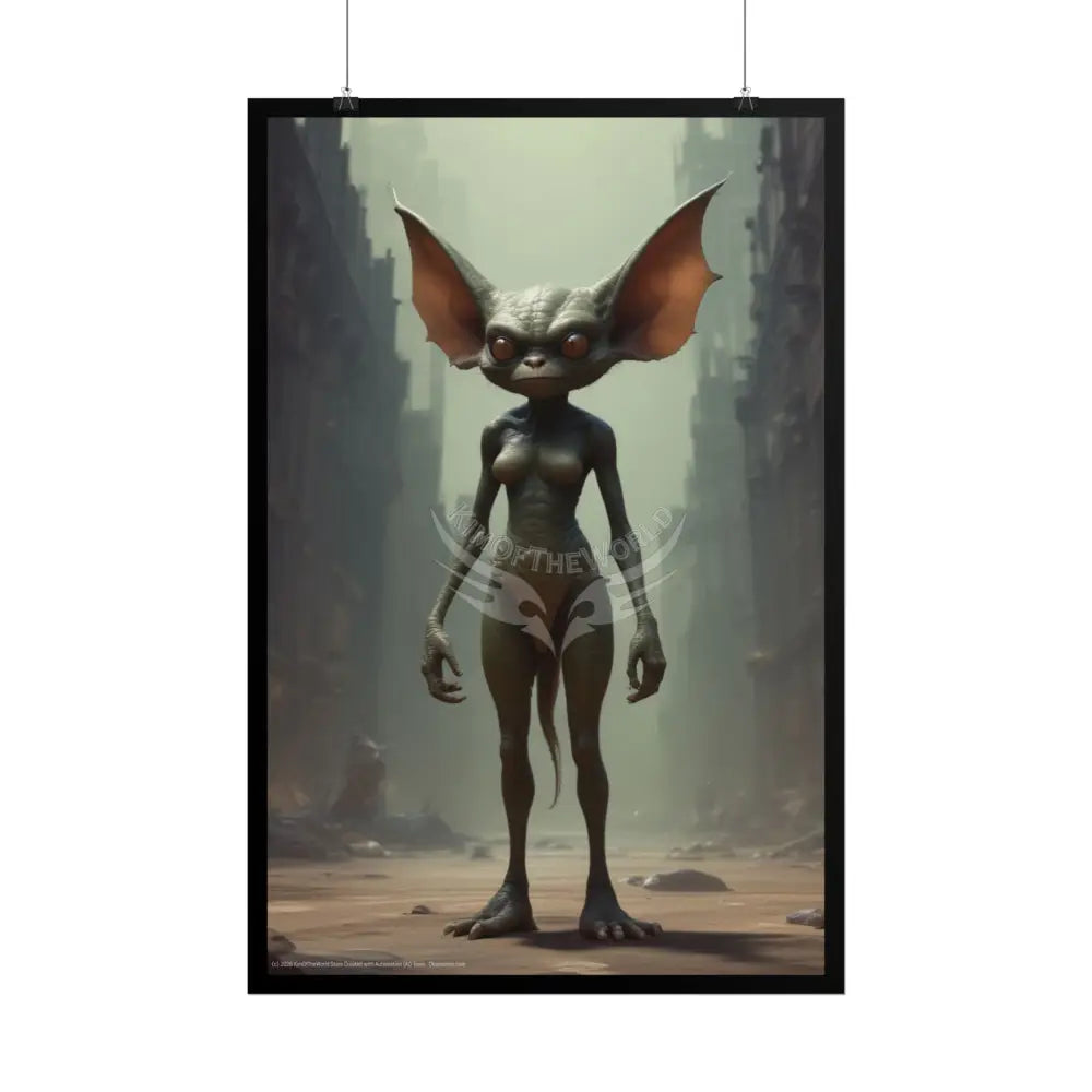 Funky Creeper Creature Sci Fi Horror Female Art Print - Rolled Poster Poster