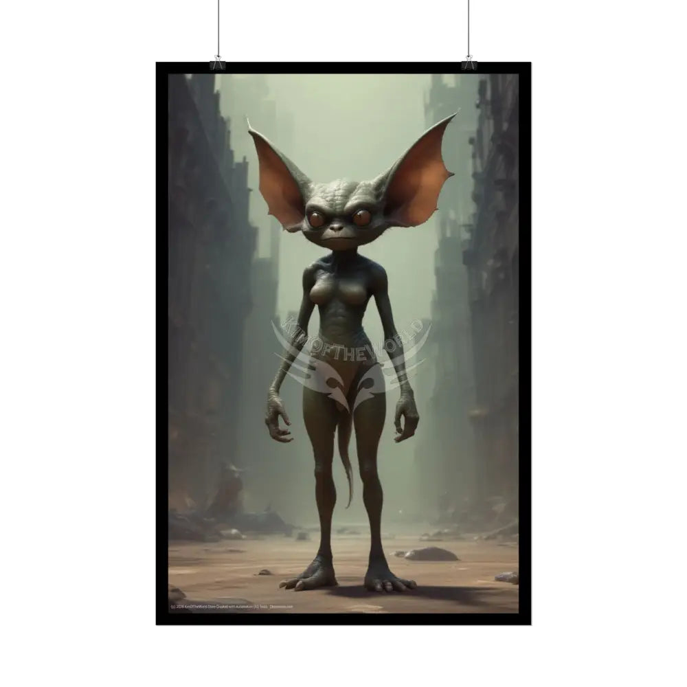 Funky Creeper Creature Sci Fi Horror Female Art Print - Rolled Poster Poster