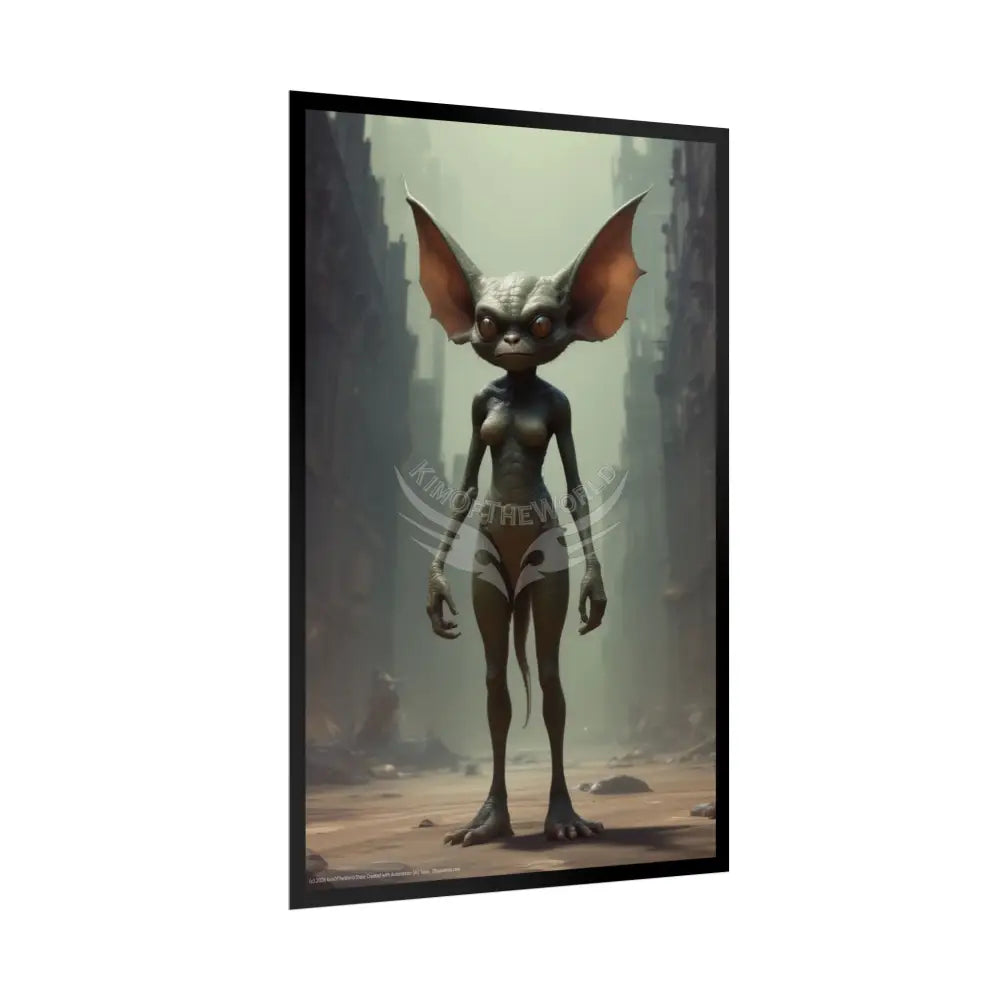 Funky Creeper Creature Sci Fi Horror Female Art Print - Rolled Poster Poster
