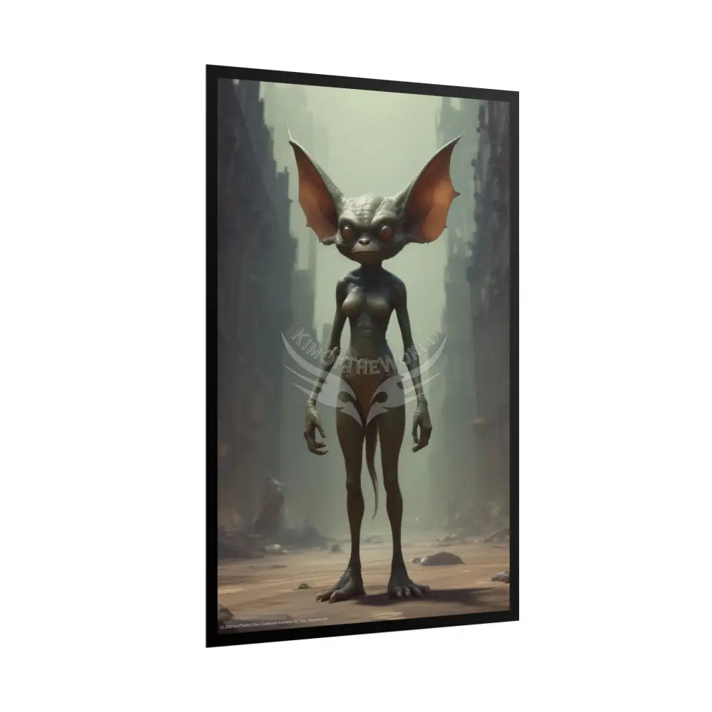 Funky Creeper Creature Sci Fi Horror Female Art Print - Rolled Poster Poster