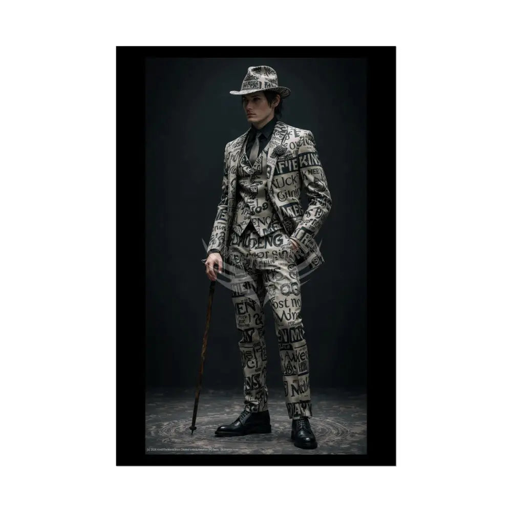 Funky Fashion ’No Labels’ Random Print Rolled Poster — ’Show Models Sometimes Naughty’ Wall Art 20″ x 30″ (Vertical)